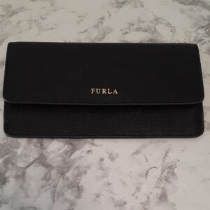 NWOT Black Leather Furla Wallet